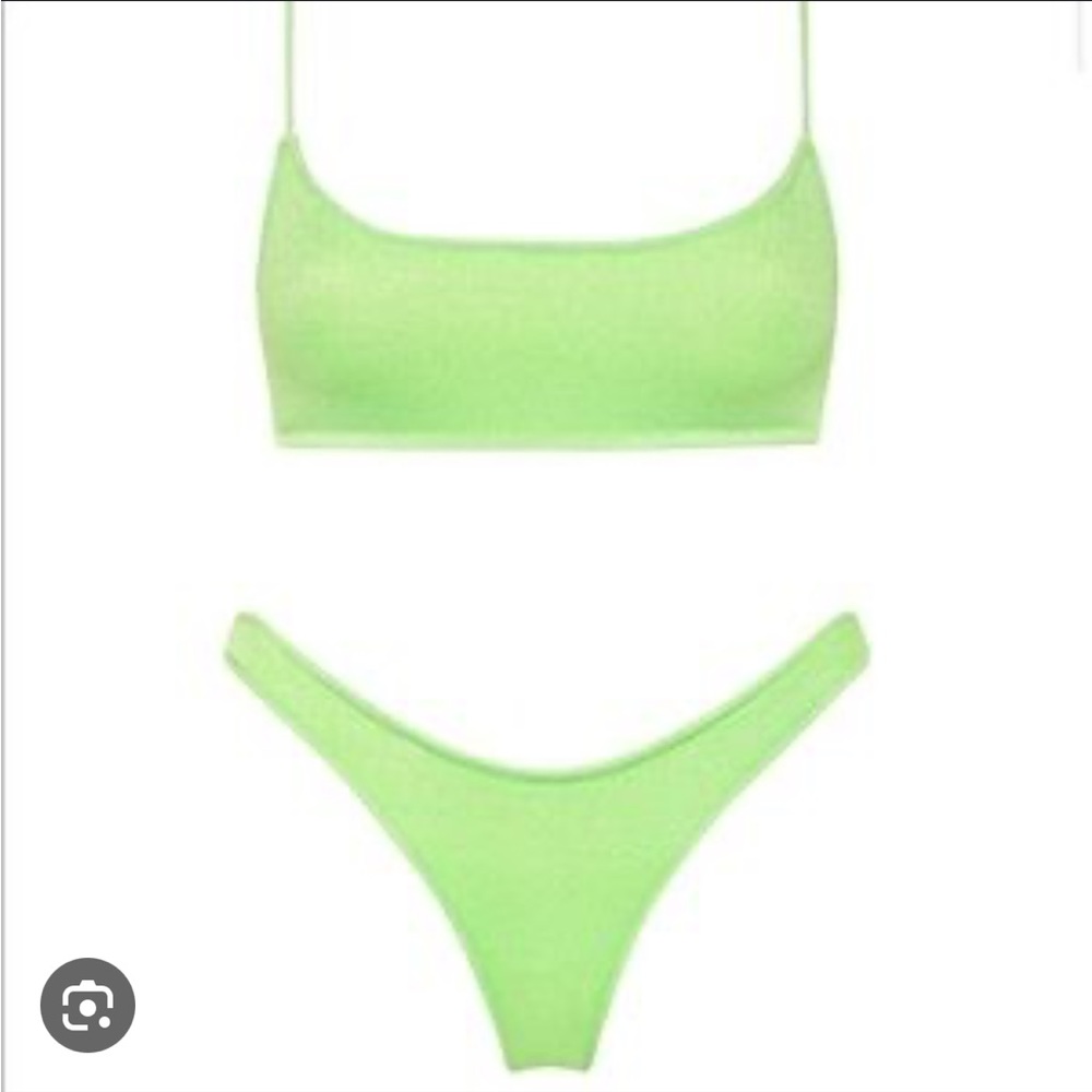 Triangl Mica Lime Sparkle Bikini Top